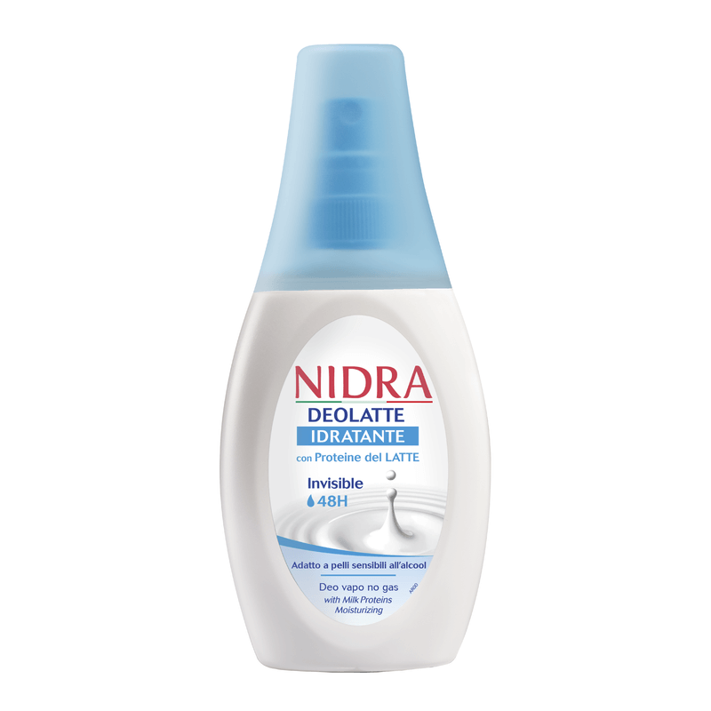 Дезодорант-антиперспирант спрей для тела увлажняющий с молочными протеинами, без запаха, защита 48 часов, 75 мл. - NIDRA